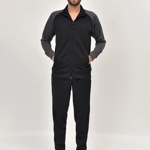 Ensemble de survêtement zippé ajusté et épais pour homme, 2 pièces (veste et pantalon de survêtement), décontracté, de haute qualité, couleur unie - Product Image 4