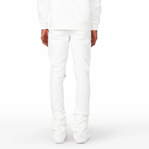 Conjunto Deportivo con Capucha Blanca para Hombre, Manga Larga, Corte Regular, con Estampado Azul, Bolsillos Laterales, Ropa Casual de Calle para Primavera - Product Image 3