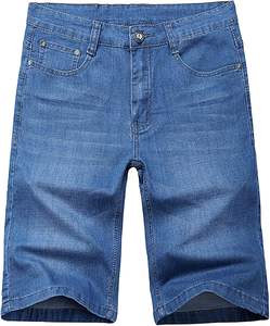 Pantalones cortos de malla para hombre Joggers Fitness Athletic Workout gym Jean Summer Casual Denim Shorts Slim Fit de moda OEM personalizado al por mayor - Product Image 5