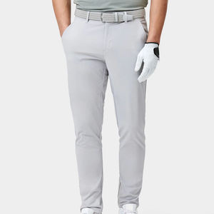 Pantalon de jogging confortable à taille élastique, blanc, coupe ajustée, décontracté, en toile, style devant plat, jambe large, idéal pour le printemps - Product Image 5