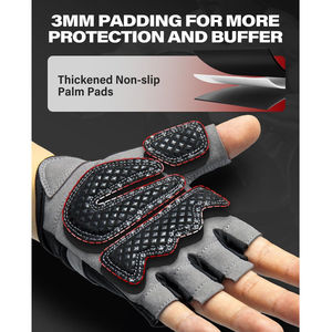 Gants d'entraînement imperméables en spandex à demi-doigts pour hommes et femmes, respirants, antidérapants, avec fermeture auto-agrippante, pour le badminton et le tennis - Product Image 3