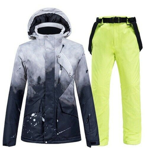 Conjunto de Traje de Esquí Unisex, Chaqueta con Capucha y Pantalones Impermeables con Estampado Tex 220g para Deportes de Nieve al Aire Libre en Invierno - Product Image 4