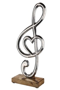 Metal Treble Clef Sculpture With Heart Design Handmade Artistic <b>Decor</b> For Living Room Tabletop Display Contemporary Style - Product Image 4
