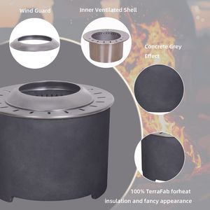 Braciere Senza Fumo da 20,5 Pollici - Ciotola Rotonda in Acciaio Inox per Bruciare Legna con Base TerraFab e Copertura Antipioggia - Product Image 5
