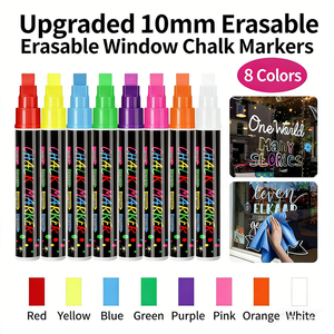Marqueur <span class=keywords><strong>liquide</strong></span> 8 couleurs 10 mm <span class=keywords><strong>pour</strong></span> tableau lumineux, effaçable, <span class=keywords><strong>pour</strong></span> verre, tableau noir, tableau LED fluorescent, marqueur spécial <span class=keywords><strong>pour</strong></span> tableau blanc - Product Image 1