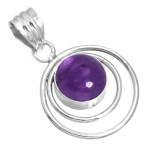 Pendentif en argent 925 avec améthyste, serti de pierres, géométrique, minimaliste, unisexe, bijoux à porter au quotidien - Product Image 5