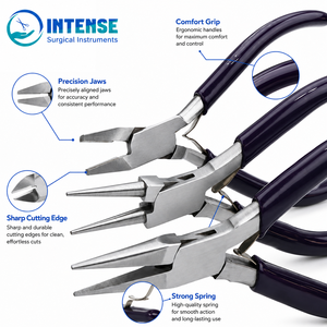 Wholesale Professional Jewelry <b>Pliers</b> <b>Set</b> Round Nose Flat Nose Chain Nose <b>Pliers</b> for Beading Wire Wrapping Custom Logo - Product Image 2