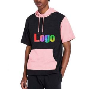 Sweat à capuche polaire à manches courtes pour homme, design tendance 2026, style décontracté de haute qualité, broderie personnalisée, polyester/coton - Product Image 5