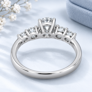 Bague solitaire en diamant rond véritable 1,00 TCW |   Bague de fiançailles en or blanc 14 carats pour femme, bijoux de mariage de luxe, cadeau - Product Image 3