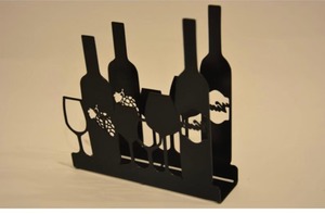 Porta Servilletas de Metal Negro para Amantes del Vino con Diseño Decorativo, Ideal para Mesa de Comedor, Cocina y Decoración de Bar, Hecho a Mano en India - Product Image 2