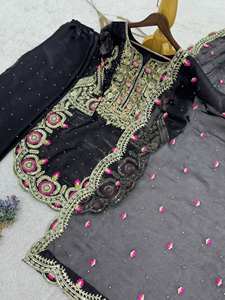 India y Pakistán Ropa Última Ropa India Look Top Sharara Traje Dupatta en Bordado Trabajo Personalizar Ropa Étnica al por mayor - Product Image 5