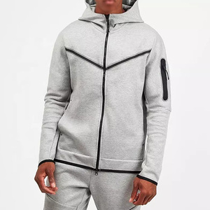 Custom <b>Zip</b> Up <b>Hoodie</b> Tracksuit Tech Fleece Sportswear Jacket With Zipper <b>Pocket</b> Wholesale - Product Image 2