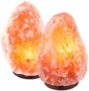 Lampe de sel de l'Himalaya en cristal naturel de petite taille, sculptée à la main, ampoule rouge, cordon raffiné, décoration d'intérieur, cadeau de vacances, boîte sachet - Product Image 1