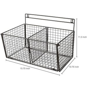 Cesta de Almacenamiento Rectangular Profunda de Alambre Metálico, Organizador Resistente para Estantes del Hogar - Product Image 3