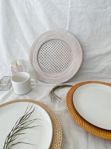 Fabricante de placas cargadoras de ratán tejidas a mano mimbre de bambú natural decoración de mesa de comedor ecológica Vietnam - Product Image 5