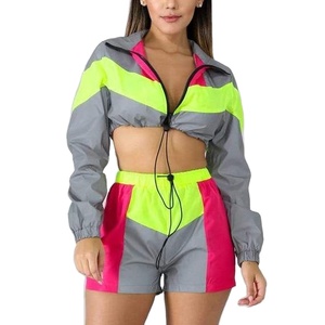 Men <b>Tech</b> <b>wear</b> Windbreaker short Set Waterproof Reflective <b>Jacket</b> Pants Streetwear Custom Logo OEM - Product Image 1