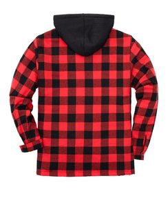 <b>Men's</b> Thicken Sherpa <b>Lined</b> Checkered Flannel Hoodie Shirt <b>Jacket</b> With Hand Pockets - Product Image 1
