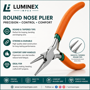 LUMINEX IMPEX LUB=113 <b>Long</b> <b>Nose</b> Stainless Steel Lightweight Smooth Work Jewelry Making Polishing Pliers - Product Image 1