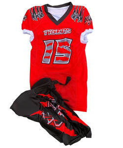 Uniforme de fútbol americano Nombre del equipo personalizado Diseño de logotipo Libre Popular Transpirable Peso ligero Tela de calidad premium - Product Image 1