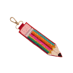 Porte-clés en cuir multicolore fait main indien avec perles brodées, breloque décorative d'inspiration vintage pour appareils portables - Product Image 2