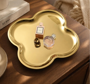 Modern Metal Handicraft Tray <b>Plate</b> Home Decor Candle Jewelry Candy <b>Ring</b> Necklace Organizer Tabletop Vase Korean Design Polished - Product Image 5