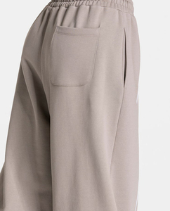OEM Women's Stone Grey Contrastline <b>Oversized</b> <b>Sweatpants</b> Cotton Fleece Elastic Waist Back Pocket Premium Quality Wideleg Joggers - Product Image 5