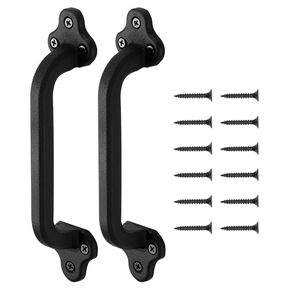 2 maniglie rustiche per porte scorrevoli, 9 maniglie per cancelli esterni in acciaio al carbonio resistente, rivestimento antiruggine, materiale in ottone, facile installazione - Product Image 1