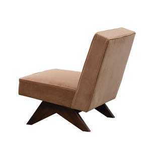 Sillón de Salón de Lujo Estilo Moderno de Mediados de Siglo, sin Brazos, Tapizado en Terciopelo Nórdico, con Patas en Forma de V de Madera Sólida, para Sala de Estar - Product Image 3