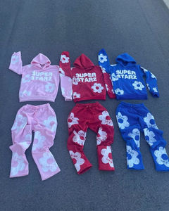 ชุดเซ็ตเสื้อฮู้ดดี้และกางเกงวอร์มทรงขาบานผ้าหนา 500gsm ปักลายโลโก้ตัวอักษรแบบสั่งทำพิเศษ พร้อมสกรีนลาย - Product Image 2