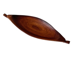 Cuenco de vela de masa de madera de mango hecho a mano africano pequeño barco para servir frutas al por mayor disponible - Product Image 1