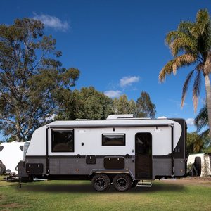 22ft Off Road RV Caravan Camper Travel Trailer Mobile Home with <b>Kitchen</b> Bathroom Sleeping Space Adventure Touring Use - Product Image 2