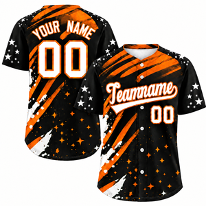 Camiseta de Béisbol Sublimada Personalizada con Botones, Uniforme Deportivo para Equipo, Jersey Corto de Secado Rápido y Transpirable de Poliéster para Sóftbol - Product Image 4
