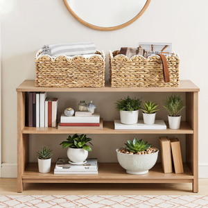 Eco Friendly Handwoven <b>Basket</b> Set Natural Fiber <b>Storage</b> Organizer Water Hyacinth Seagrass <b>Wicker</b> Style <b>Basket</b> For Laundry Pantry - Product Image 3