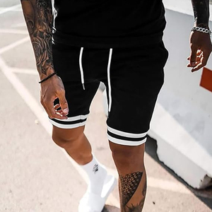 Conjunto de Verano para Hombre, Fabricante de Camisetas y Pantalones Cortos Cargo de 2 Piezas, Algodón Casual, OEM, Logotipo Personalizado, Venta al Por Mayor - Product Image 6