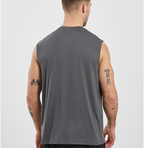Débardeur de sport oversize de haute qualité pour hommes, en coton vierge, sans manches, pour la course et la gym, personnalisable avec logo - Product Image 2