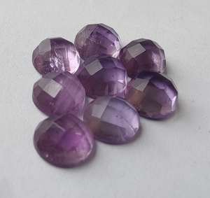 Ametyste naturelle chauffée, taille brillant ronde, dos plat, calibrée, pierre précieuse en vrac pour bijoux avec effet de changement de couleur - Product Image 5