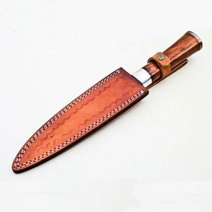 Ahmad Fabric Custom Handmade 13-Inch Damascus Steel Chef <b>Knife</b> with Leather Sheath Beautiful Handle Customizable Supported - Product Image 6