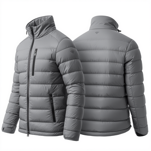 Blouson matelassé premium pour homme, coupe régulière, coupe-vent, très isolant, en nylon 220g, brodé, tendance - Product Image 1