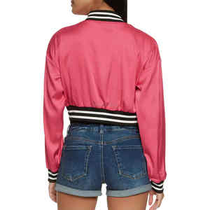 Chaqueta universitaria personalizada para mujer, chaqueta con bordado de alta calidad, Mangas de cuero, longitud larga, Béisbol personalizado, Letterman Varsity - Product Image 3