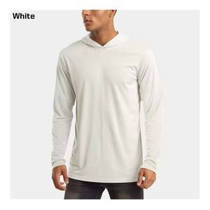 T-shirt à manches longues de haute qualité pour hommes, 100% coton, vêtements unis, mode masculine, respirant, col rond, chemises à manches longues pour hommes - Product Image 4
