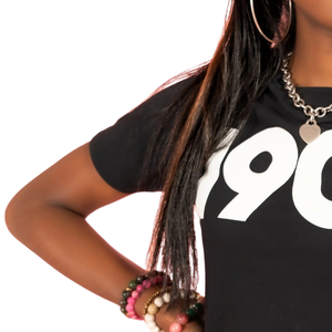 Camiseta Negra AKA 1908 para Mujer, con Estampado Gráfico, Manga Corta, Cuello Redondo, Suave, Transpirable, Informal, Cómoda para el Día a Día - Product Image 5