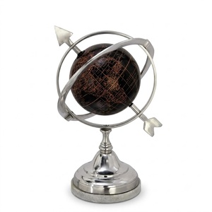 MAXIMUS BA-SD-12 Sphère armillaire en métal de qualité supérieure, aluminium et laiton, avec globe, design nautique marin antique, décoratif - Product Image 1