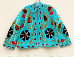 Wholesale <b>Velvet</b> Suzani Jacket Floral Embroidered Winter <b>Coat</b> Ethnic Outerwear Vintage Suzani Artisanal Jacket for <b>Women</b> - Product Image 1