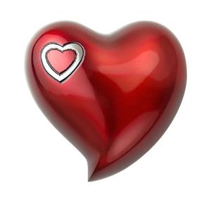 Urne commémorative en aluminium rouge en forme de cœur avec support, petite urne funéraire pour cendres avec support métallique, mini cœur rouge en aluminium - Product Image 4