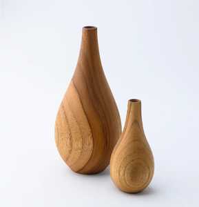 Ensemble de vases à fleurs en bois faits à la main en forme de goutte d'eau, à grain naturel, décoratifs pour table, petits vases en forme de goutte d'eau pour bourgeons, pour la maison - Product Image 1