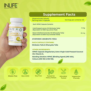 Cápsulas de Aceite de Limón y Cilantro, Aceite de Limón Prensado en Frío, Aceite de Cilantro Destilado al Vapor, D-Limoneno, 60 Cápsulas Líquidas - Product Image 6