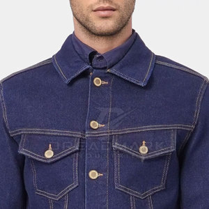 OEM Custom Design High Quality Denim <b>Button</b> Men's Waterproof Breathable Streetwear Winter Jacket - Product Image 5