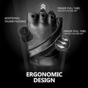 Gants de sport en cuir les plus vendus, respirants, antidérapants, à quatre doigts, imperméables, protection UV, pour la musculation et l'entraînement - Product Image 5