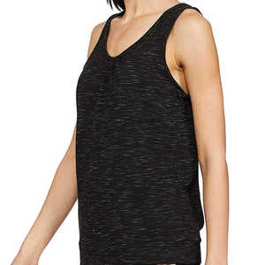 PEARIA INDUSTRY Women <b>Black</b> Knitted Scoop Neck <b>Tank</b> <b>Top</b> Breathable Casual Solid Style Polyester/Cotton Eco-Friendly Quick Dry - Product Image 3