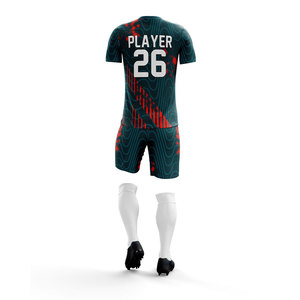 Conjunto de Camiseta y Pantalones Cortos de Fútbol para Hombre, Sublimados, Transpirables, de Poliéster, Ajuste Atlético, para Todas las Temporadas, Uniformes, Venta al Por Mayor OEM ODM - Product Image 6
